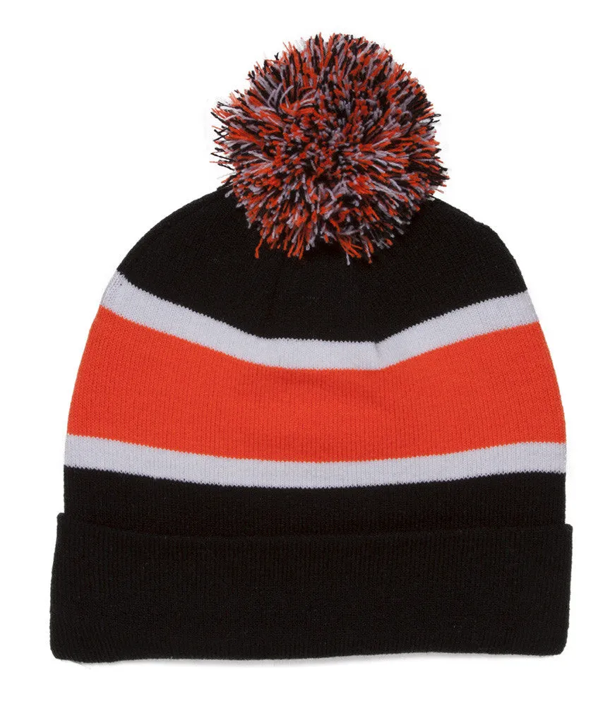 TopHeadwear Blank Winter Cuffed Beanies w/ Pom