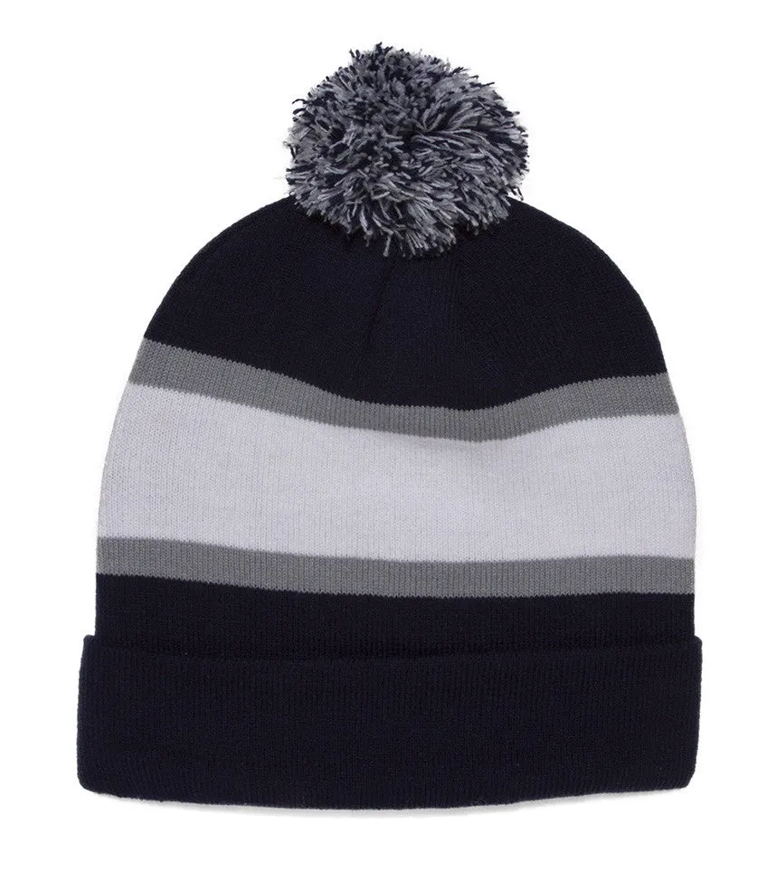 TopHeadwear Blank Winter Cuffed Beanies w/ Pom