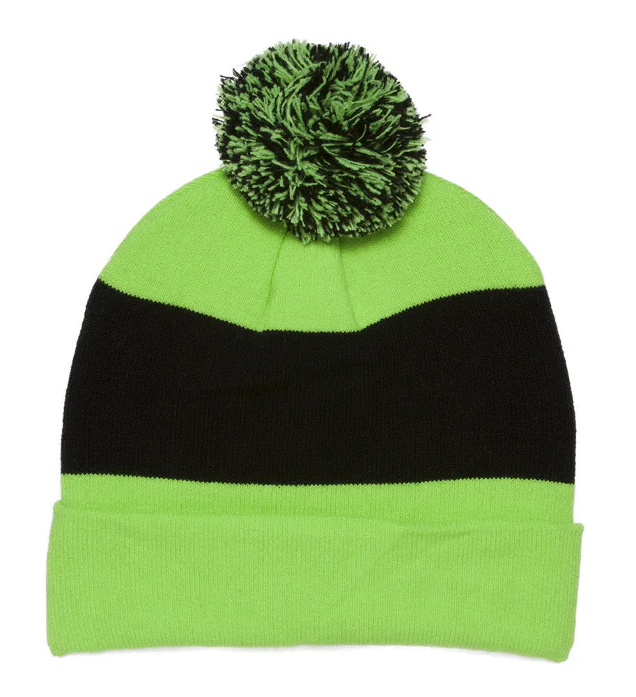 TopHeadwear Blank Winter Cuffed Beanies w/ Pom