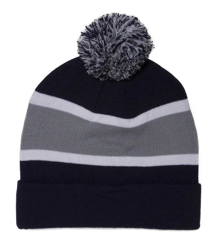 TopHeadwear Blank Winter Cuffed Beanies w/ Pom