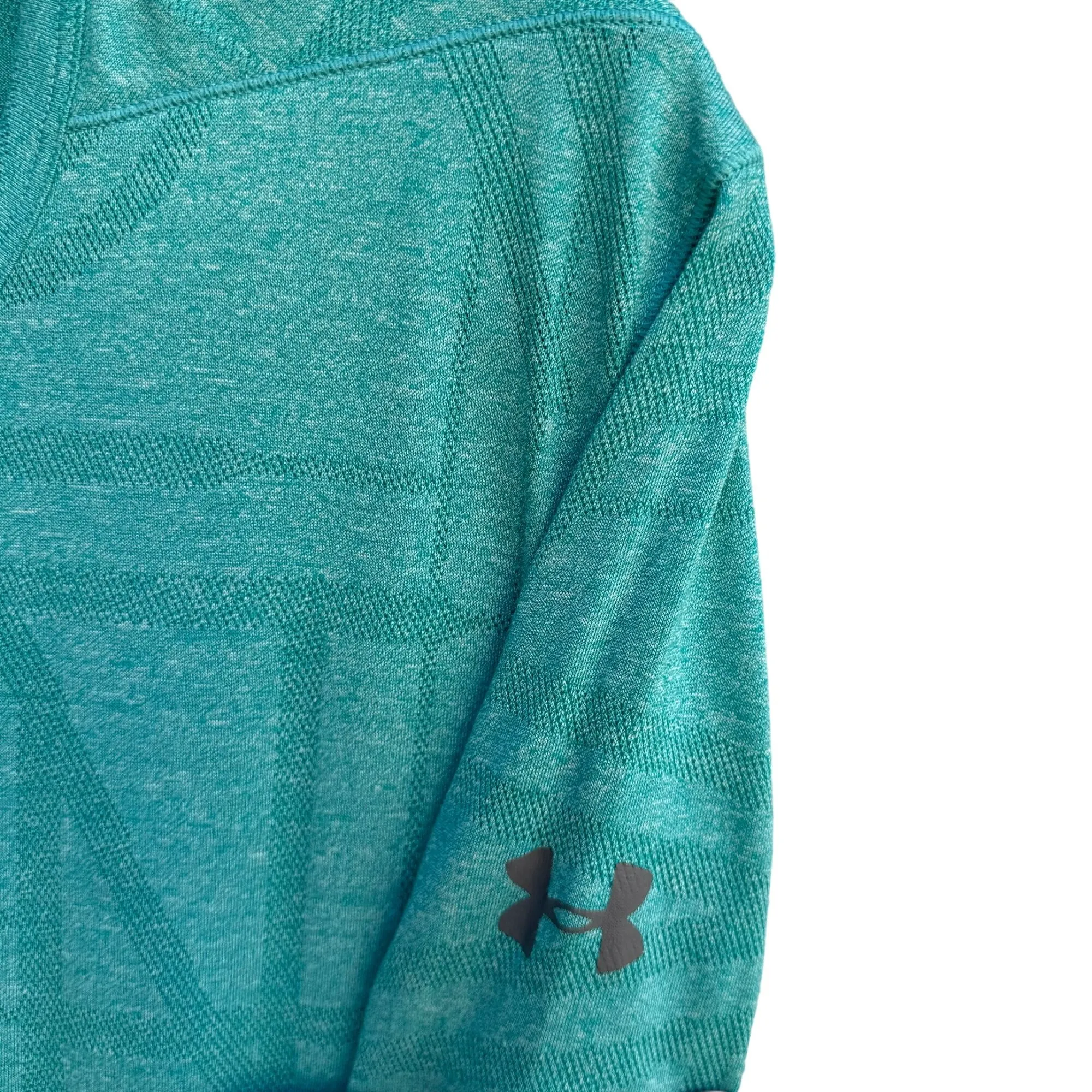 Under Armour Threadborne Mens Long Sleeve Teal HeatGear Performance Shirt XL