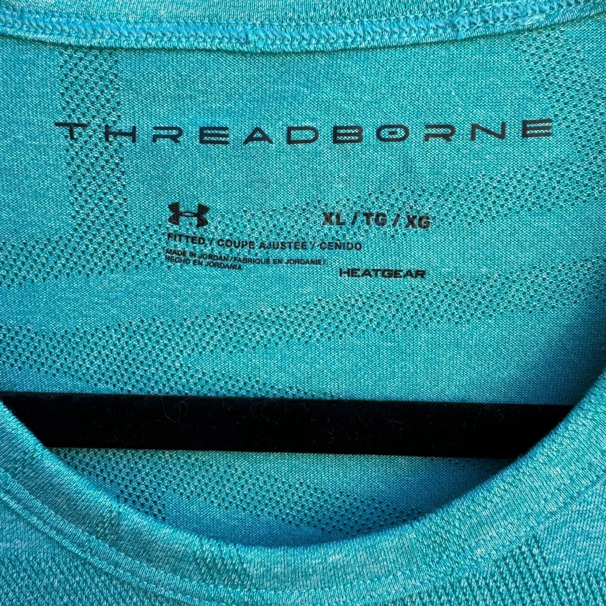 Under Armour Threadborne Mens Long Sleeve Teal HeatGear Performance Shirt XL