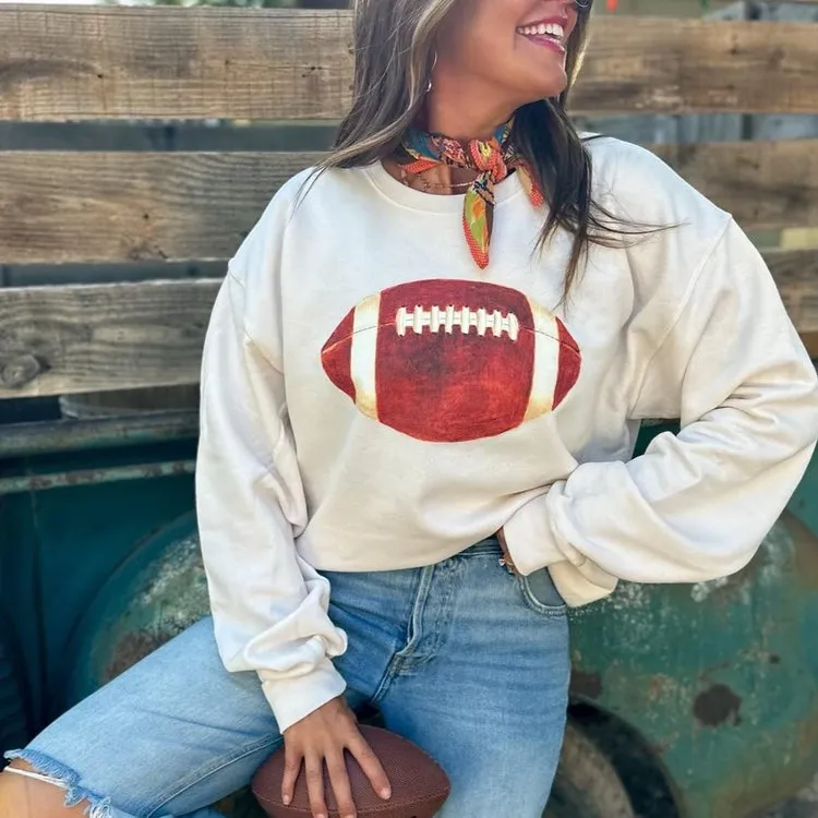 Watercolor Football Sweatshirt